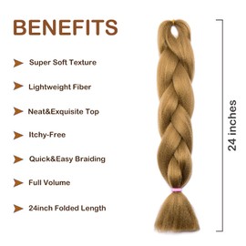 Ombre Braiding Hair 3 Packs/Lot 24inch Synthetic Jumbo Braiding Hair Extension Synthetic African Box Braids Crochet Twist Braided hair Honey Blond