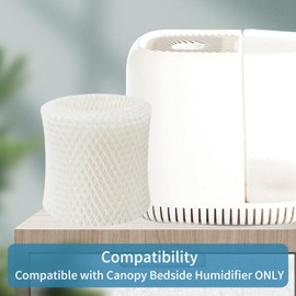 SUNRRA Humidifier Filter for Canopy Humidifier Bedside, Long-Last Wood Pulp Canopy Filter Replace for Canopy Humidifier Filter, 4-Pack, White