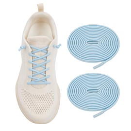 VEILLEONG No Tie Shoelaces，Elastic Shoe Laces - One Size Fits All Adult and Kids Shoes Sky Blue