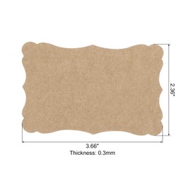 PATIKIL 3.7"x2.4" Blank Business Card Paper, 200 Pack Small Index Flash Cards, Words Message Note Cards, Mini Paper Tags, Lace for DIY Gifts, Brown
