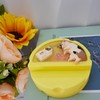Funny Round Phone Stand,Cute Phone Stand for Desk,Resin Yellow Cheese