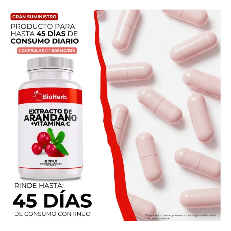 Bioherb Arándano Rojo Orgánico Vitamina Extracto 100 Puro Concentrado Cápsulas