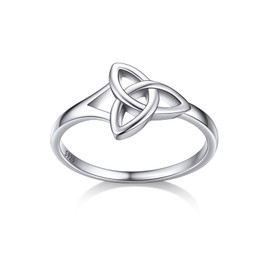Bestyle Celtic Knot Rings for Women Hypoallergenic Silver Band Ring, Irish Infinity Love Ring Promise Ring for Her, Great Celtic Jewelry Gift for Christmas Valentine's Day,Size 7