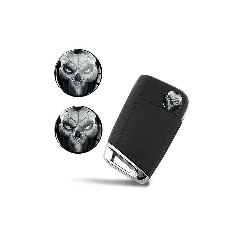 SkinoEu 2 x Diameter 14 mm Sticker Skull Key Emblem
