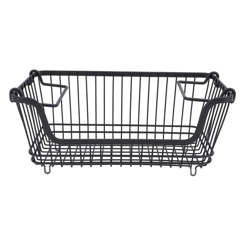 Freezer Basket Stackable Open Front Wire Storage Bin with Foldable