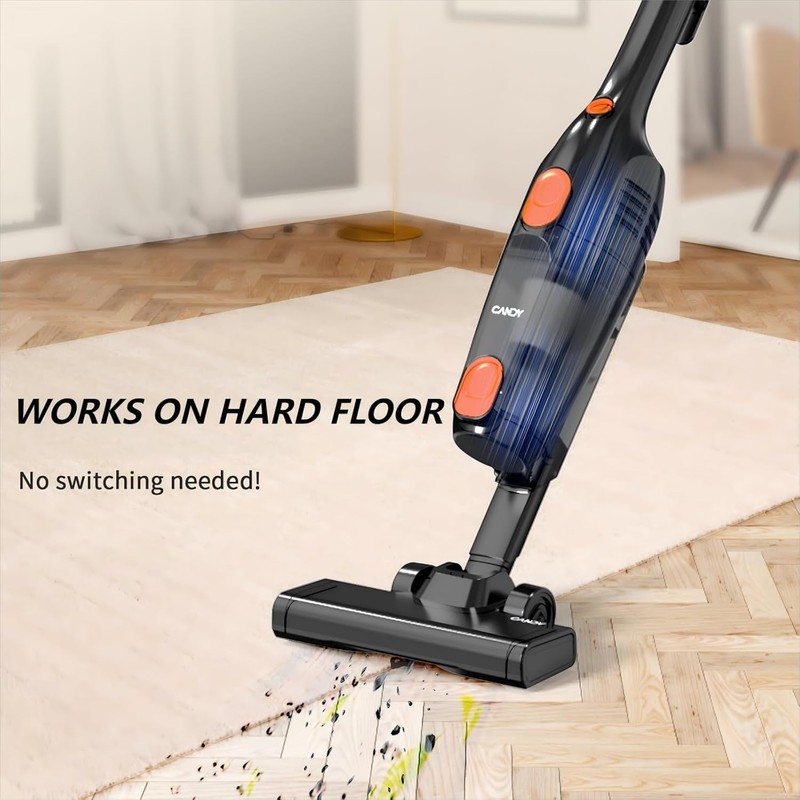 Candy Corded Stick Vacuum Cleaner, Powerful Suction Handheld Vacuum with