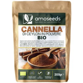 Cannella di Ceylon in polvere BIO 200 g | Macinata, pura, naturale, senza additivi | Gusto intenso | Qualità superiore