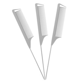 Ipetboom 3Pcs Teasing Combs Professional Rat Tail Fine Tooth Hair Combs for Hair Styling Sectioning and Coloring for Salon Barber and Personal Use Comfortable Grip