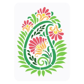 FINGERINSPIRE Paisley Stencil 11.7x8.3 inch Flowers Leaves Stencil Template Plastic Large Paisley Pattern Stencils Reusable Fancy Paisley Stencil for DIY Art Painting on Walls Furniture Crafts