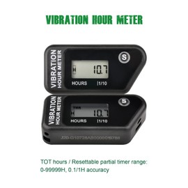 Yooreal Wireless Vibration Hour Meter,Maintenance Reminder for Gas/Diesel/Electric Engine Powered Generator Compressor Motorcycle Snowblower Trailer Motor Grader Pressure Washer