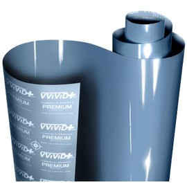 VViViD+ Ultra Gloss China Blue 1.5ft x 5ft Vinyl Car Wrap Premium Paint Replacement Film Roll with Nano Air Release Technology, Stretchable Protective Cap Liner, Self Adhesive, Indoor Outdoor