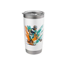 Lacrosse Player Streetart for Boys Stainless Steel Insulated Tumbler