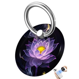 JDZZTYI Magnetic Phone Ring Holder for MagSafe,360 Degree Rotation Magnet Cell Phone Grip Stand Finger Ring Kickstand for Smartphone - Purple Lotus