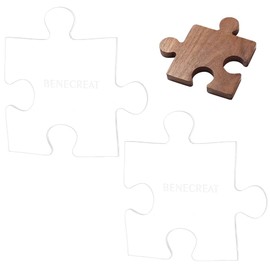 BENECREAT Acrylic Puzzle Router Template, 14x14cm Acrylic Handle Cutting Board Serving Board Router Template for Charcuterie Home Kitchen Cutting Board Handle, 4mm Thick