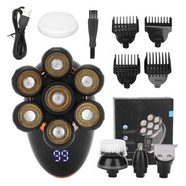5 in 1 Electric Head Shaver IPX7 Waterproof Intelligent Floating Blades Hair Grooming Kit for Men