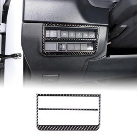 Real Carbon Fiber Headlight Switch Button Frame Cover Trim Compatible with Toyota Tundra/Sequoia 2022-2023 Car Headlight Switch Trim Frame Headlight Switch Button Decorative Frame Sticker Accessories