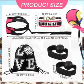 Honoson 7 Pcs Volleyball Training Equipment Aid Volleyball Serving Trainer Kit Gifts for Beginners (Pink,Girls)
