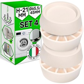 4 Pieces Universal Rubber Anti Vibration Feet 21 mm Ø65,5/45 mm Anti Vibration for Washing Machine - Made in Italy - Warranty 5 Years - ONIX TECH