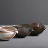 Single Mouth Bowl, Medium Bizen Style Matcha Bowl, Brown/White, 6.1