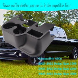 BIYANPIN Center Console Cup Holder Compatible with Ram 1500 2500 3500 2003 2004 2005 2006 2007 2008 2009 2010 2011 2012 Replace for: SS281AZAA