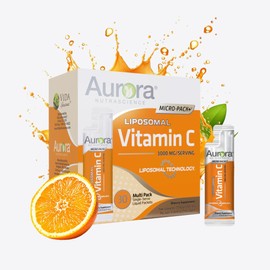 Vida Lifescience Aurora Nutrascience Micro-Pack Liposomal Vitamin C, Immune Support, 1,000 mg Per Serving, Gluten Free, Non-GMO, 30 Single Serve Packets, 21.7 oz