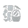 Bow Bunny Basket Metal Die Cuts,Flower Leaf Rabbit Leaf Basket