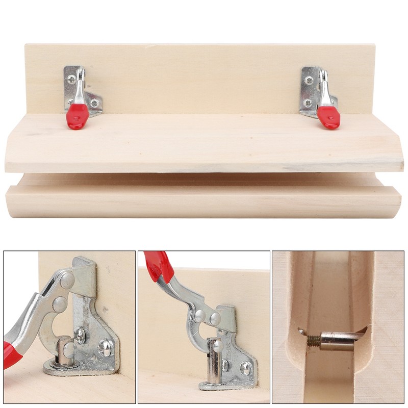 HandStitched Sewing Horizontal Leathercraft Wooden Table Clamp Stitching Tool for