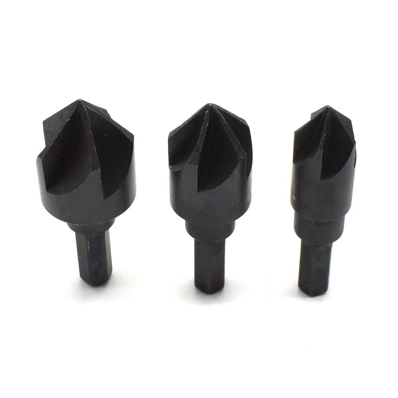 BIG HORN 19555 3-in-1 Countersink Set - 3 Interchangeable Cutters