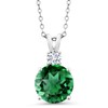 Gem Stone King 925 Sterling Silver Nano Emerald and White