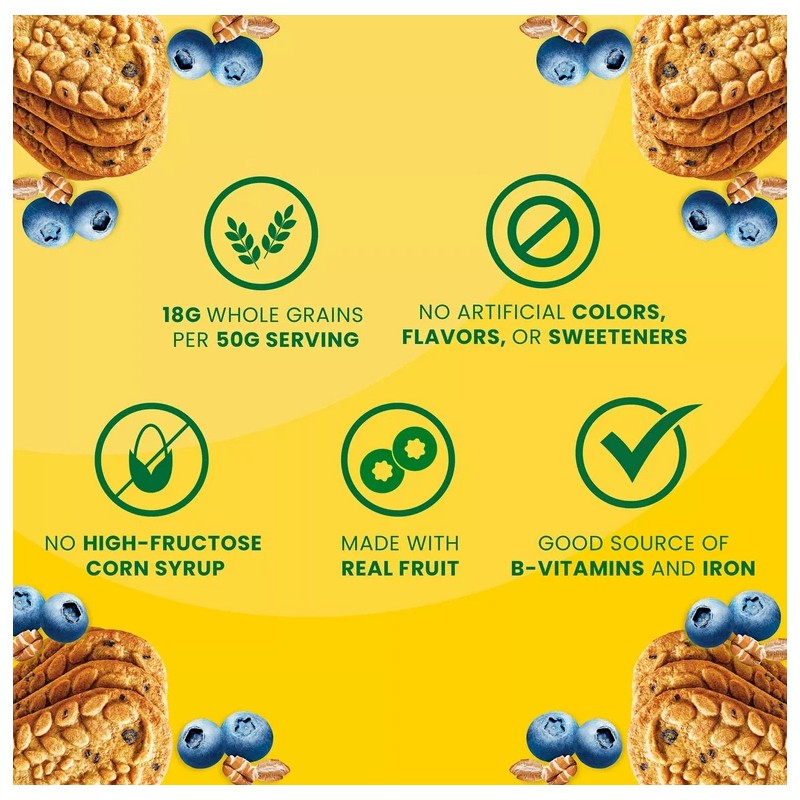 belVita Blueberry Breakfast Biscuits, 4 biscuits per pack, 25 pk.