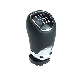 Newtown2700-parts Gear Knob Black Chrome Leather Compatible with Skoda Octavia Yeti Superb 6 Speed
