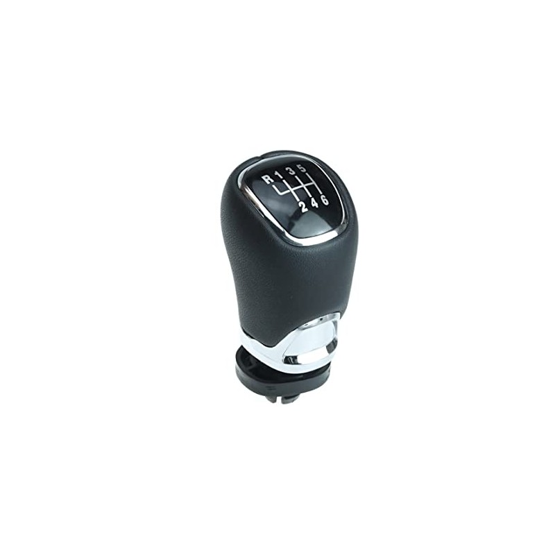 Newtown2700-parts Gear Knob Black Chrome Leather Compatible with Skoda Octavia