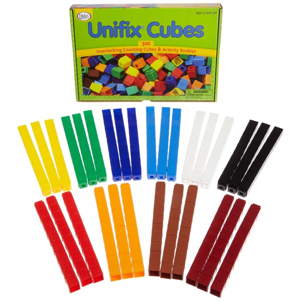 Unifix - 2-300 Cubes - Package of 300 - 10 Colors,Red