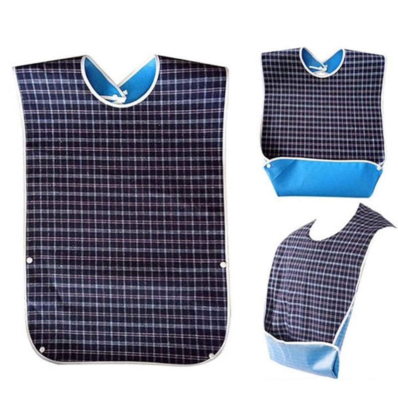 3PCS Adult Bibs for Eating, Reusable Clothing Protector, Waterproof Washable
