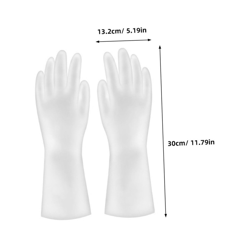 FRCOLOR 2 Pairs Reusable Kitchen Cleaning Gloves Durable Latex Dishwashing