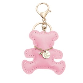 Tonecraft Bear Key Holder, Simple, Orthodox, Bag Charm, Popular, Stylish, Cute, Bear, PU Leather, Squishy, Pink