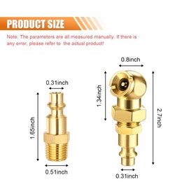 2PCS Closed Ball Air Chucks, 1/4" NPT Portable Flow Tire Chuck with Standard Quick Plug, Tire Inflator Gauge Nozzle for Air Compressor Accessories