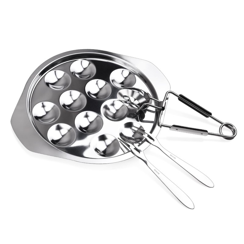 StnKitchExplor 4pcs Set of Escargot Tool Stainless Steel Snail 4