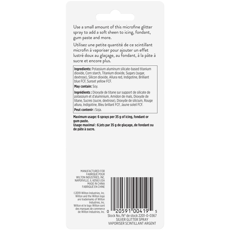 Wilton Edible Silver Glitter Spray, 0.35 oz.
