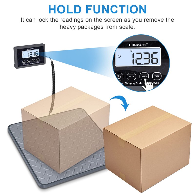 THINKSCALE Shipping Scale, 440 lbs/1 oz Highly Accurate Postal Scale