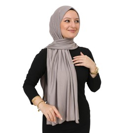 Prien Hijab for Women Viscose Scarf Lightweight Muslim Hijabs Long Shawl Islamic Scarves Turkey Silk Headscarf for Womens (Light Mink)