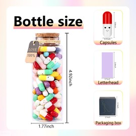 Long Distance Gifts For Girlfriend/Boyfriend - 100pcs Capsule Letter Message in Bottle - Cute Romantic Sentimental Love Notes