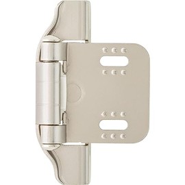 Franklin Brass (Paquete de 10) bisagras de gabinete de cierre automático semienvolvente de 1/4 pies superposición para puertas de gabinetes, cocinas, armarios, armarios, muebles, níquel satinado