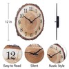 Rustic Wooden Wall Clock 12 Inch Silent Non Ticking Wall