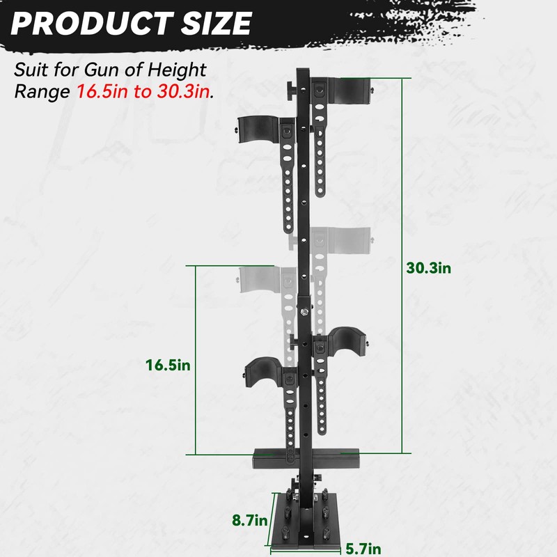 StarknightMT UTV Gun Holder UTV Gun Rack Stand Up Gun