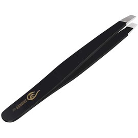 ZAMAHA UK Tweezers for Facial Hair Women & Men Professional Stainless Steel Black Color Coated Precision Tweezers Slanted Tip Eyebrow Tweezers for Ingrown Hair Tweezers