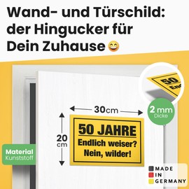 DankeDir! Weiser Wilder Sign Plastic 30 x 20 cm Men & Women Gift Birthday Gift 50 Years 50th Birthday 50s Gift Idea Birthday Party Decoration Birthday Decoration