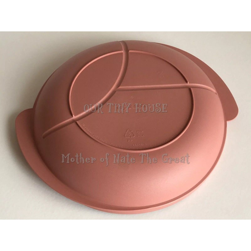 Tupperware Reheatables Divided Plate w/ Seal Microwave Safe Dish Rose