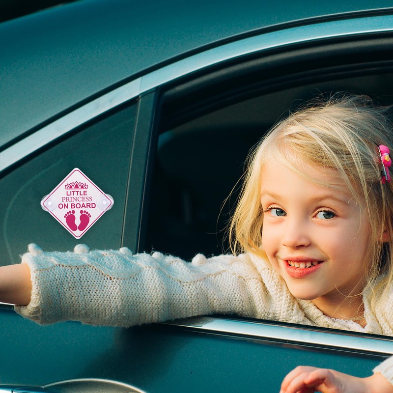 cobee Car Safety Warning Signs Sticker, 2 Pcs Little Princess