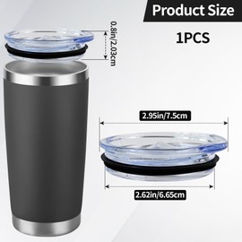 20oz Splash-Proof Silicone Travel Mug Lid - Slim Replacement Cover for Yeti Rambler Tumblers